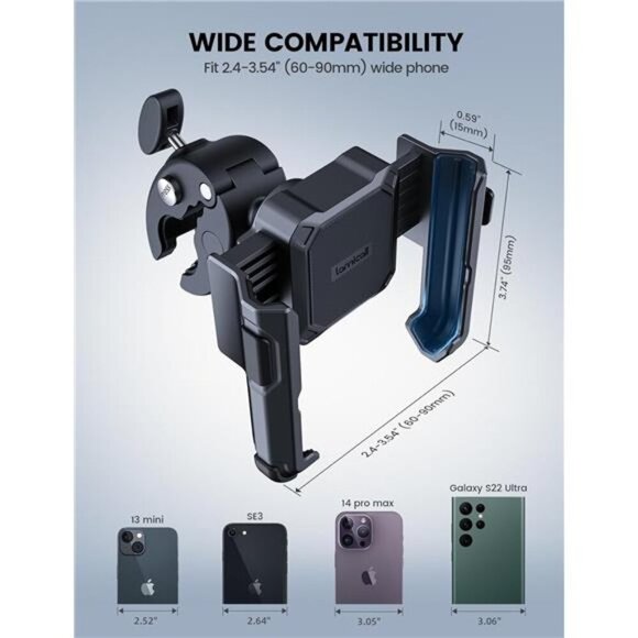 Motorcycle Phone Mount Holder [Camera Friendly] [1s Lock]Phone Holder Handlebar - Picture 5 of 7